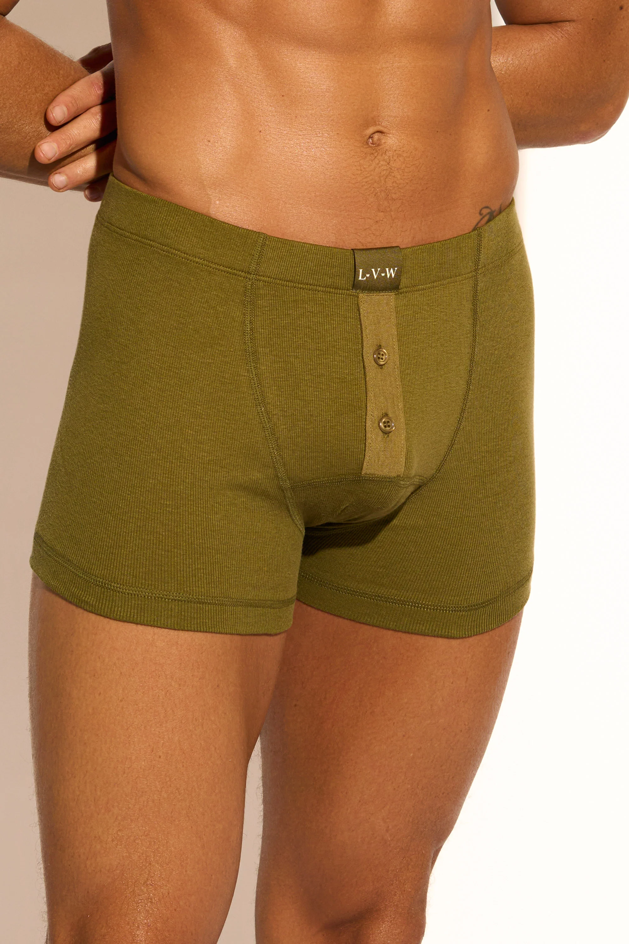 ESSENTIAL BOXER BRIEF BUTTONS - OLIVE - Image 6