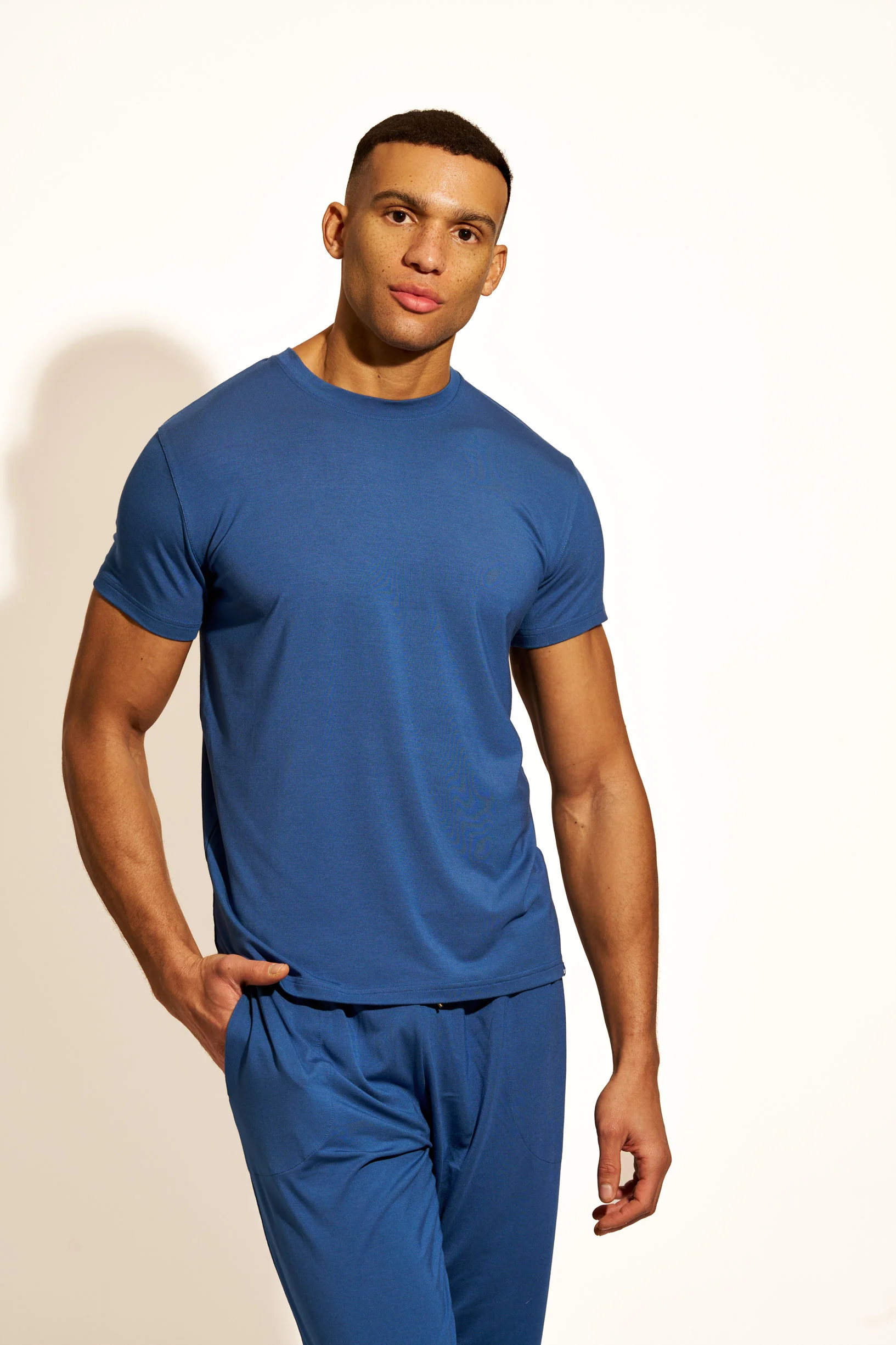 PREMIUM LOUNGEWEAR T-SHIRT - NAVY BLUE - Image 4