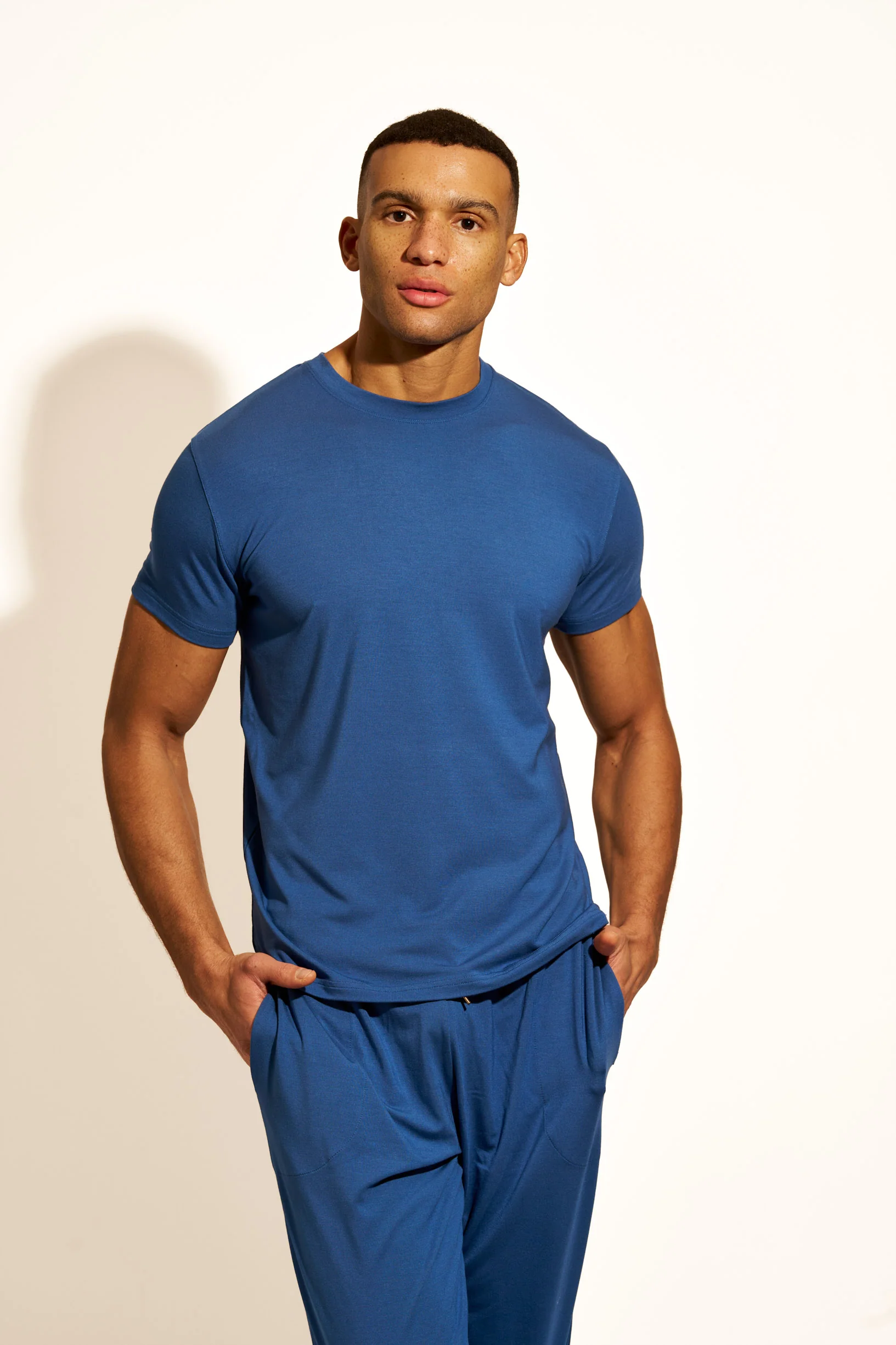 PREMIUM LOUNGEWEAR T-SHIRT - NAVY BLUE - Image 5