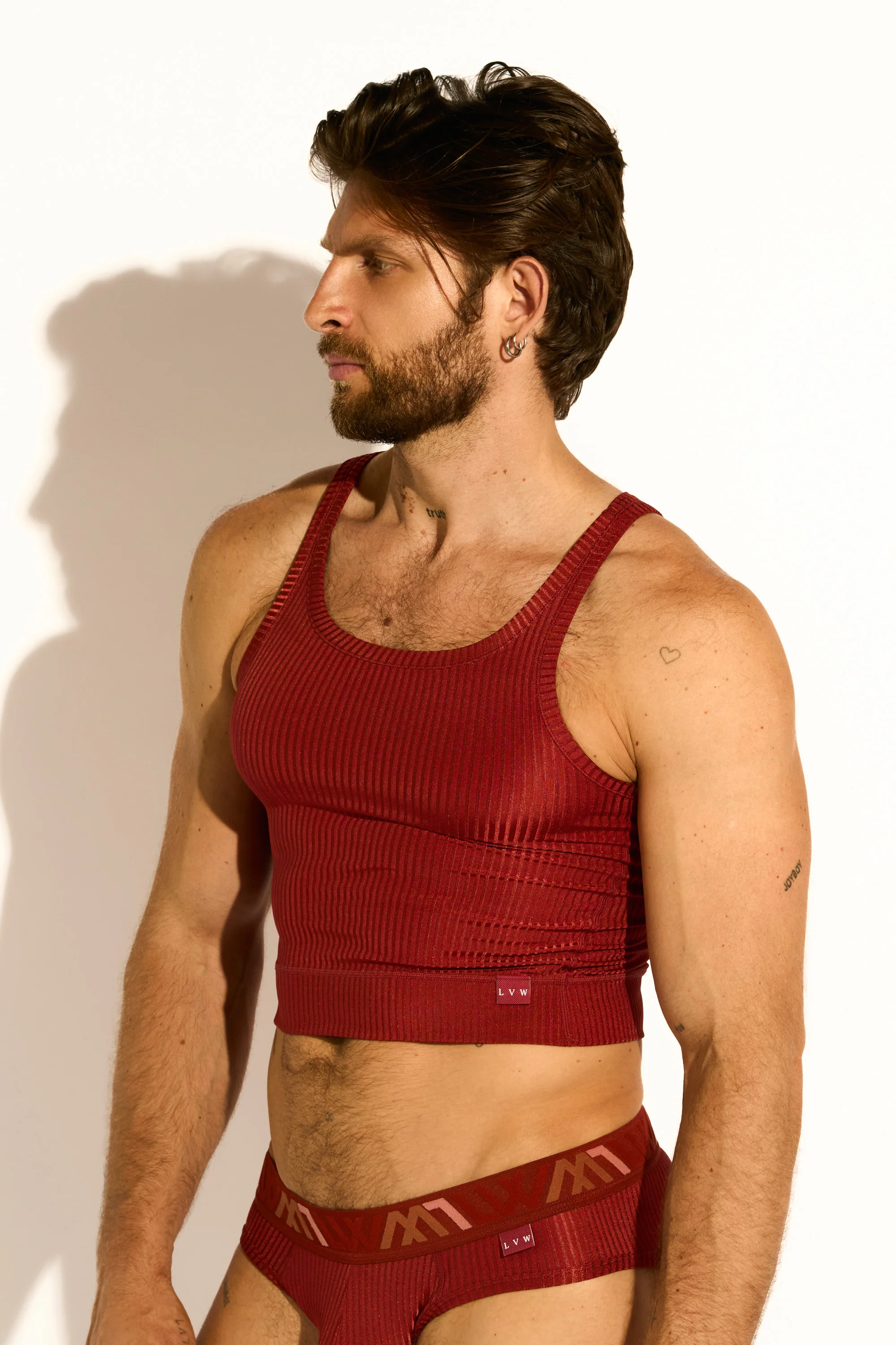 SIGNATURE EXCLUSIVE TANK TOP CROPPED - BURGUNDY - Image 3